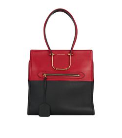 The Tall Story Tote, Leather, Black/Red, MII, DB, 2*